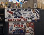 PBR Ricky Bobby Banner Set Of 2 | Pabst Blue Ribbon Man Cave Garage Bar Wall Dec