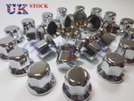 60x 33mm Lux Plastic CHROME Wheel Nut Cover Caps fit Truck Scania Mercedes Volvo