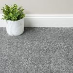 Grey Saxony Carpet 14mm Only £6.49/m² Feltback Lounge Bedroom Cheap 4m Wide