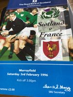 1996 SCOTLAND V FRANCE RUGBY UNION PROGRAMME
