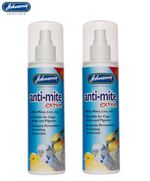 2 PACK JOHNSONS ANTI MITE EXTRA SPRAY CAGE BIRDS KILLS MITES & LICE 150ML