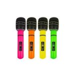 Inflatable Microphone Blow Up Toy Mic Neon Fancy Dress Party Accessory Karaoke