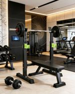 Squat Racks Barbell Rack Stand Adjustable Olympic Weight Bench Press Home Gym .