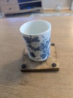 RARE Vintage Japanese Porcelain Yunomi Tea Cup Chrysanthemum Floral Design