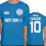 Reform UK Football Shirt British Flag Political Nigel Farage 10 Supporters TeeKK