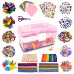 obqo 1000+ Pcs Kids Craft Box Kit, Toddler Arts and Crafts for Pink