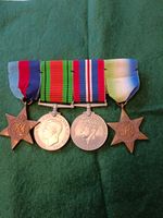 WW2 WWII British 4 Medal Group mounted Atlantic war defence 39-45 star full size