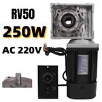250W AC 220V RV50 Worm Gear Reducer Electric Gearbox Motor Shaft W/ Controller