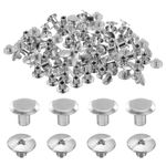 50set M5 x 6mm Chicago Screw, Metal Stud Screw Rivets for Leather, Silver Tone