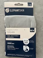 2 Pairs of Organic Cotton Gloves Antibacterial Touchscreen Grey L/XL Reusable