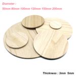 Round Wood Board Solid Disc Plate 50mm to 200mm Diameter Thickness 5mm DIY Model