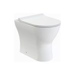 Baswich Rimless Back to Wall Toilet Pan with Soft Close Sandwich Seat, Modern Co