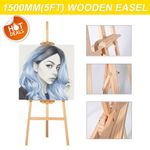 Tripod Easel 1.5M A Frame Floor Standing Wooden Artist Foldable & Adjustable DIY