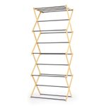 Beldray 4 Tier Clothes Airer – Bamboo Frame, 8M Drying Space, Foldable Design