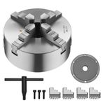 8 in 4-Jaw Self-Centering Lathe Chuck 1 1/2 in-8 Threaded Backing Plate