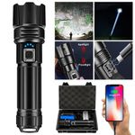 Upgraded XHP70.2 LED Flashlights High Lumens USB Rechargeable LED Torches