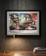 James Hunt & Niki Lauda A3 print painting by Greg Tillett poster Formula 1 F1