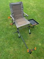 Feeder Fishing Chair with Arms Rod Rests  Pole Rest Tray Brolly arm Adjustable