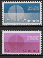 Canada 1970 25th Anniv of United Nations UN UNO set SG 655-656 MNH mint