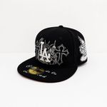 New era New York LA 59Fifty Fitted Cap Black/Black, Size 7 3/8