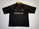 Vintage Gilbert Rugby Jersey Newcastle Falcons XXL Black