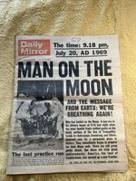 Man On The Moon Mirror July 21 1969 Original Newspaper Genuine Garentee