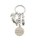 "hakuna matata" Lion King Inspired - with Pumbaa Simba & Timon charms - Keychain