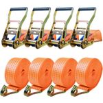 4X Heavy Duty Ratchet Ties Down Straps 50mm-6-Meter Lashing Cargo/Luggage-3000KG