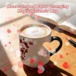 Heart-Shaped Color Changing Magic Ceramic Mug Thermochromic Reveal Coffee Cup UK