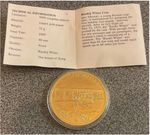 RUSSKIJ WITIAZ,MILESTONE OF FLIGHT,24 ct GOLD PLATED PROOF COIN.40 mm,32 gr