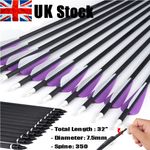 12X Archery 32'' Carbon Arrows SP350 Screw Tips for Compound Recurve Bow Hunting