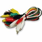 Crocodile Test Leads Clamps Wire With Aligator Clips Coloured Cable Wire x 10