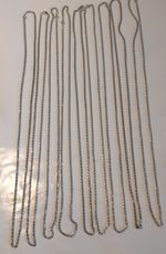 144 new  brilliant shiny rope silver tone plated 30" chains  14.4 grams ea