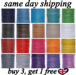 2mm Waxed Cotton Cord 10m to 50m Jewellery Craft Making Bracelet Necklace String