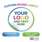 Personalised Round Stickers Custom Logo Labels Business Stickers Gloss / Matte