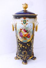 Dresden Rudolstadt Cobalt & Gilt Covered Vase