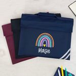 Personalised Rainbow School Reading Book Bag Custom Kids School Bag with Name