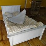 1:12 1:6 Scale Dolls House Miniatures Unpainted Unfinished Double Bed Furniture