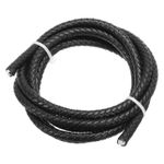 1 ROLL 1.1 Yard Braided Leather Cord Folded Leather Strip 6mm Round Black