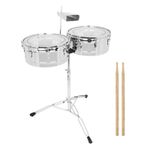 Timbales with Stand Heavy-Duty Percussion Reflective for Percussionists