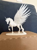 White Unicorn figurine, detailed Hand Crafted Fantasy Mythical Horse