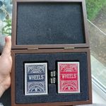 Manopoulos Playing Cards in Dark Brown Wooden Case