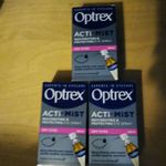 3 x Optrex Double Action Actimist Spray For Dry  Eyes 10ml=30ml