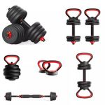 Adjustable Dumbbell Fitness Weights Barbell Kettle Bell Home Gym Handle 20KG Set