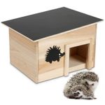 Wooden Hedgehog Hibernation House Large Solid Garden Shelter Home Food Nest Box
