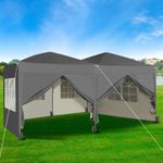 Pop-up Gazebo 3m x 6m with Sides Wind Bars & 6 Weight Bags Water Proof Canopy