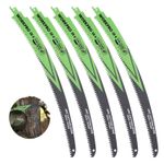 WORKPRO Wood Pruning Reciprocating Saw Blades Set 5Pcs 380mm 6TPI Saw Blades