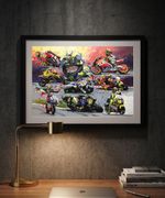 Valentino Rossi MotoGP The Goat art print from painting by Greg Tillett
