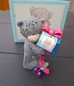 Me to You Tatty Teddy Bear Birthday Figurine Grey/Pink/Blue Boxed with Box