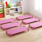 6 Pcs Stackable Daycare Cot Toddler Daycare Rest Mat-Pink